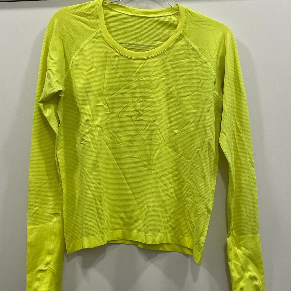 Lululemon Swiftly Tech Long Sleeve - Race Length - Neon Yellow - Size 12